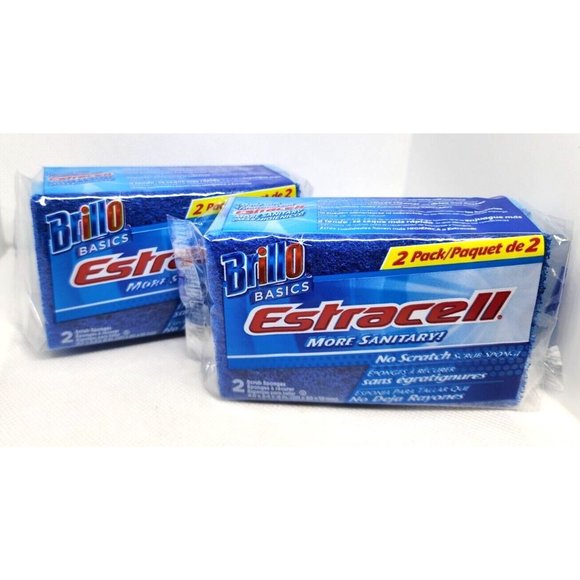 2 Brillo Basics Estracelli Sanitary 2 Pack No Scratch 2010 Armaly Soft Scrub Pad - Picture 4 of 16